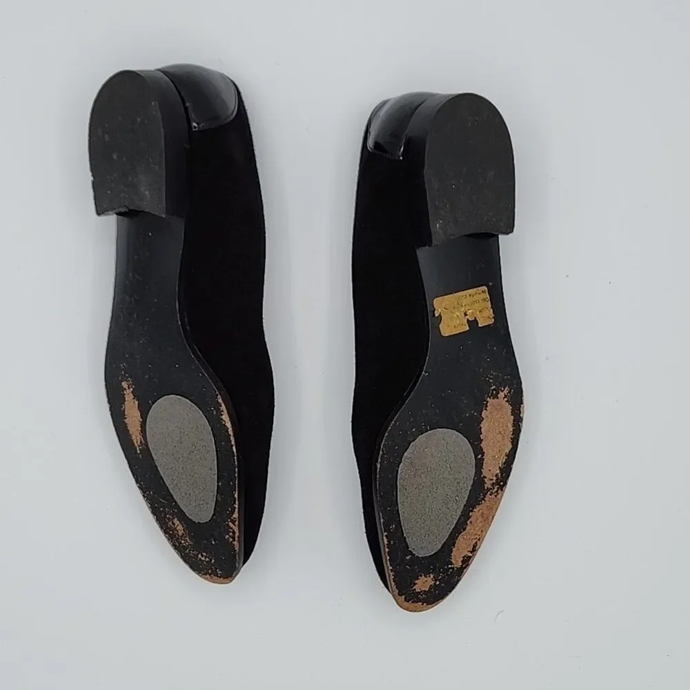 BALLY Black VINTAGE Block Heel Loafers Slip on Dress Shoes Women's 5.5 E